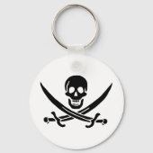 Porte-clés Drapeau pirate crâne épées croisées (Verso)