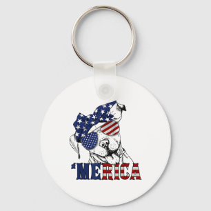 Porte-clés Drapeau Pitbull 4 juillet Amérique