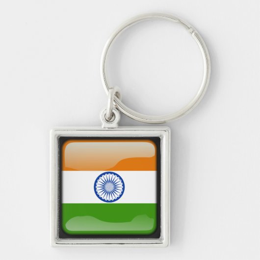 Porte-clés Drapeau poli indien (Devant)