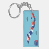 Porte-clés Drapeau politique de carte de pays du Cuba (Devant gauche)