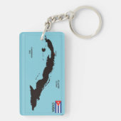 Porte-clés Drapeau politique de carte de pays du Cuba (Dos)