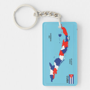 Porte-clés Drapeau politique de carte de pays du Cuba