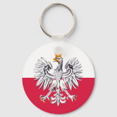 Porte-clés Drapeau polonais & Aigle, vacances en Pologne, voy (Recto)