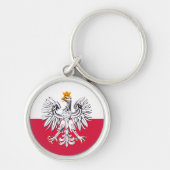 Porte-clés Drapeau polonais & Aigle, vacances en Pologne, voy (Devant)