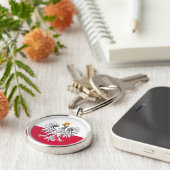 Porte-clés Drapeau polonais & Aigle, vacances en Pologne, voy (Côté)