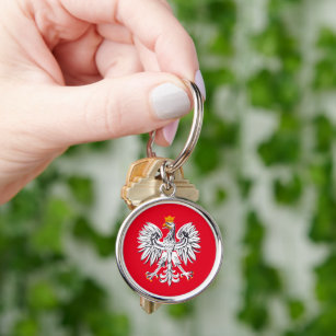 Porte-clés Drapeau polonais & Aigle, vacances en Pologne, voy