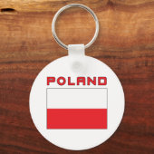 Porte-clés Drapeau polonais avec la Pologne (Recto)
