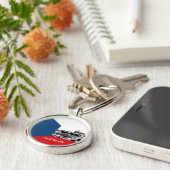 Porte-clés Drapeau Prague & Tchèque - Tchéquie historique /sp (Côté)