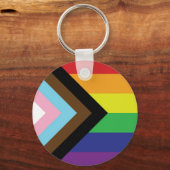 Porte-clés Drapeau progressiste LGBTQIA (Recto)