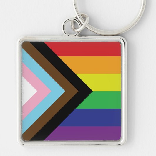 Porte-clés Drapeau progressiste LGBTQIA (Devant)
