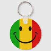Porte-clés Drapeau Rasta Rayé Emoji Souriant (Recto)