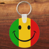 Porte-clés Drapeau Rasta Rayé Emoji Souriant (Recto)