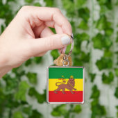 Porte-clés Drapeau rastafarien personnalisé d'Ethiopie Lion d (main)