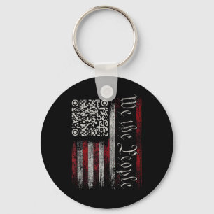 Porte-clés Drapeau rétro Vintage Qr Américain Drôle amusant T