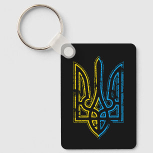 Porte-clés Drapeau Rétro Vintage Trident Stand with Ukraine