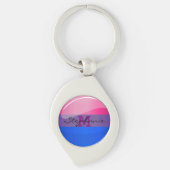 Porte-clés Drapeau rond brillant de bisexualité (Devant)