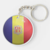 Porte-clés Drapeau rond d'Andorre (Dos)
