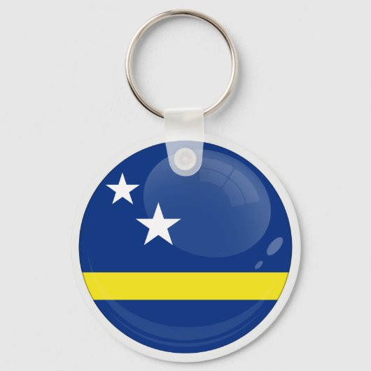Porte-clés Drapeau rond de Curaçao (Recto)