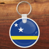 Porte-clés Drapeau rond de Curaçao (Verso)