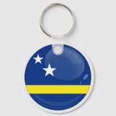 Porte-clés Drapeau rond de Curaçao (Verso)