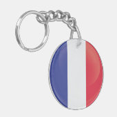 Porte-clés Drapeau rond de la France (Devant gauche)