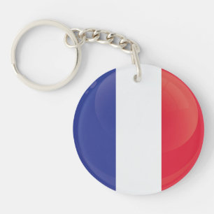Porte-clés Drapeau rond de la France
