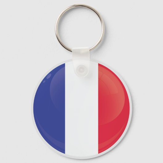 Porte-clés Drapeau rond de la France (Recto)