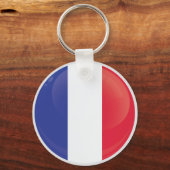 Porte-clés Drapeau rond de la France (Verso)