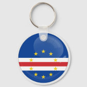 Porte-clés Drapeau rond en forme d'icône du Cap-Vert (Verso)