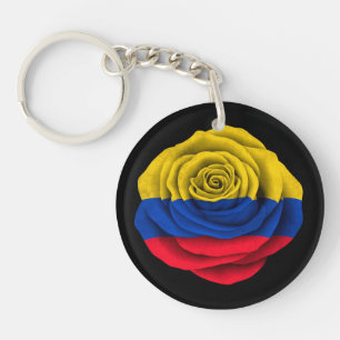 Porte-clés Drapeau rose colombien sur le noir