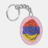 Porte-clés Drapeau rose d'Arménien sur le rose (Devant gauche)