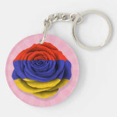 Porte-clés Drapeau rose d'Arménien sur le rose (Dos)