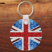 Porte-clés Drapeau rouge bleu blanc brillant parties scintill (Recto)