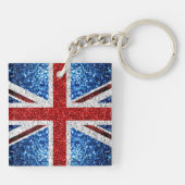 Porte-clés Drapeau rouge bleu blanc brillant parties scintill (Dos)