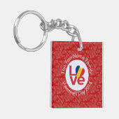Porte-clés Drapeau rouge personnalisé du Tchad LOVE (Devant gauche)