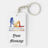 Porte-clés Drapeau roumain de silhouette de fille (Dos)