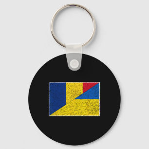 Porte-clés Drapeau Roumanie Ukraine Fierté Roumaine Ukrainien