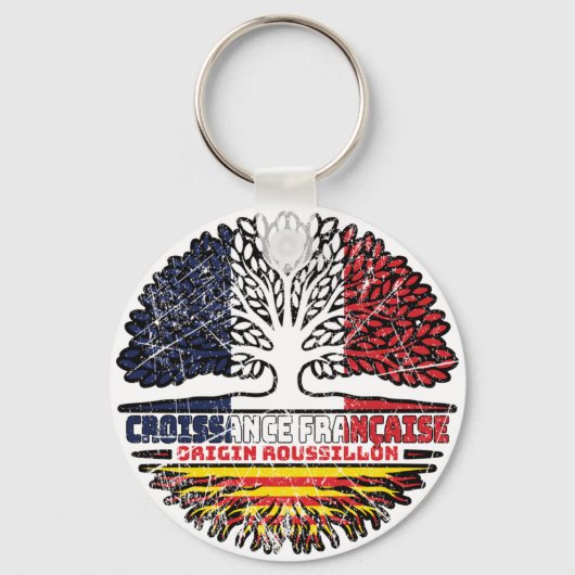Porte-clés Drapeau Roussillon Catalan France Arbre (Recto)