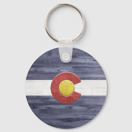 Porte-clés Drapeau rustique du Colorado (Recto)