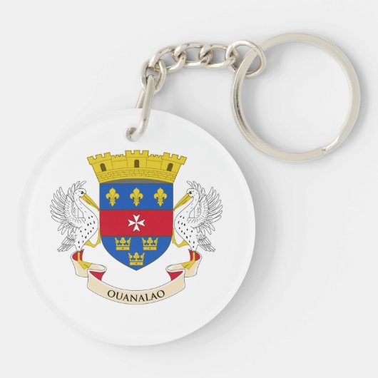 Porte-clés Drapeau Saint-Barthélemy (Dos)