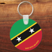 Porte-clés Drapeau Saint-Kitts-et-Nevis Charmant patriotique (Recto)