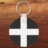 Porte-clés Drapeau Saint Piran Cornouailles Kernow (Recto)