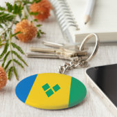 Porte-clés Drapeau Saint-Vincent-et-les Grenadines (Côté)