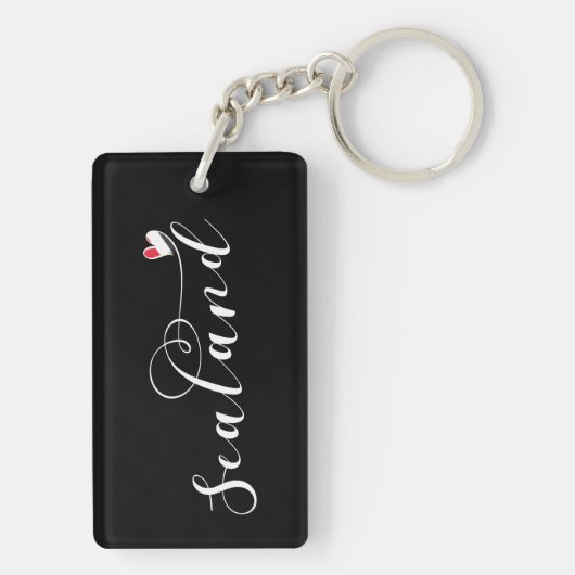 Porte-clés Drapeau Sealand dans le coeur, Principauté de Seal (Dos)