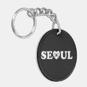 Porte-clés Drapeau Seoul Love Heart Taegeukgi (Devant gauche)