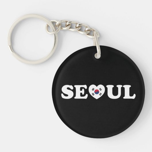 Porte-clés Drapeau Seoul Love Heart Taegeukgi (Devant)