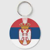 Porte-clés Drapeau serbe & vacances serbe, voyage / sports (Verso)