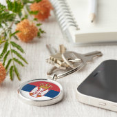 Porte-clés Drapeau serbe & vacances serbe, voyage /sports (Côté)