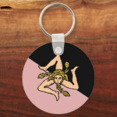 Porte-clés Drapeau Sicile (Rose Et Noir), Italie (Recto)