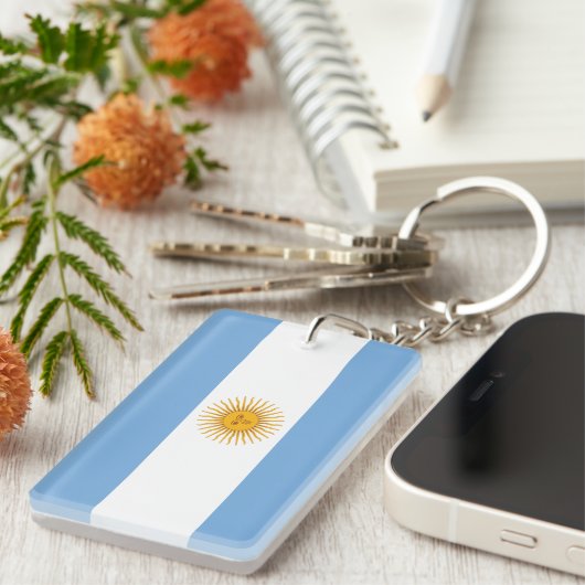 Porte-clés Drapeau simple de l'Argentine (Devant droit)